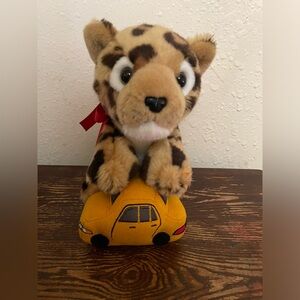 CARTIER Rare Leopard Plush with Red Bow and Yellow Cab Taxi